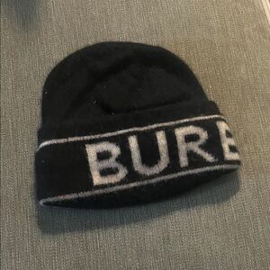 Burberry Black and White Knit Beanie